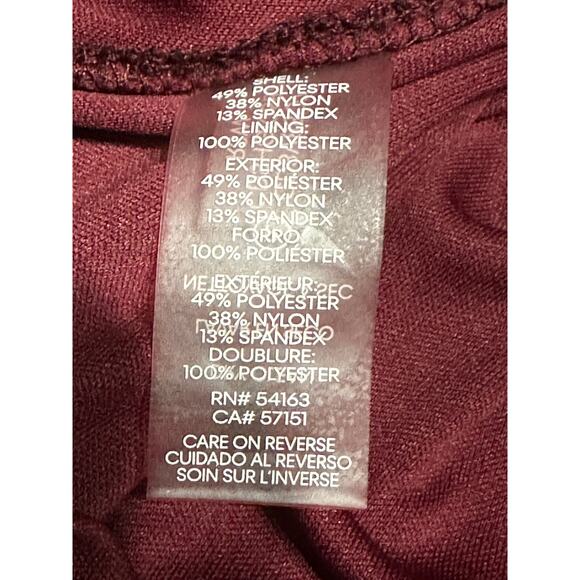 Calvin Klein Women’s Velvet Floral Burnout Faux Wrap Midi Dress Maroon 16 Party - Picture 5 of 14